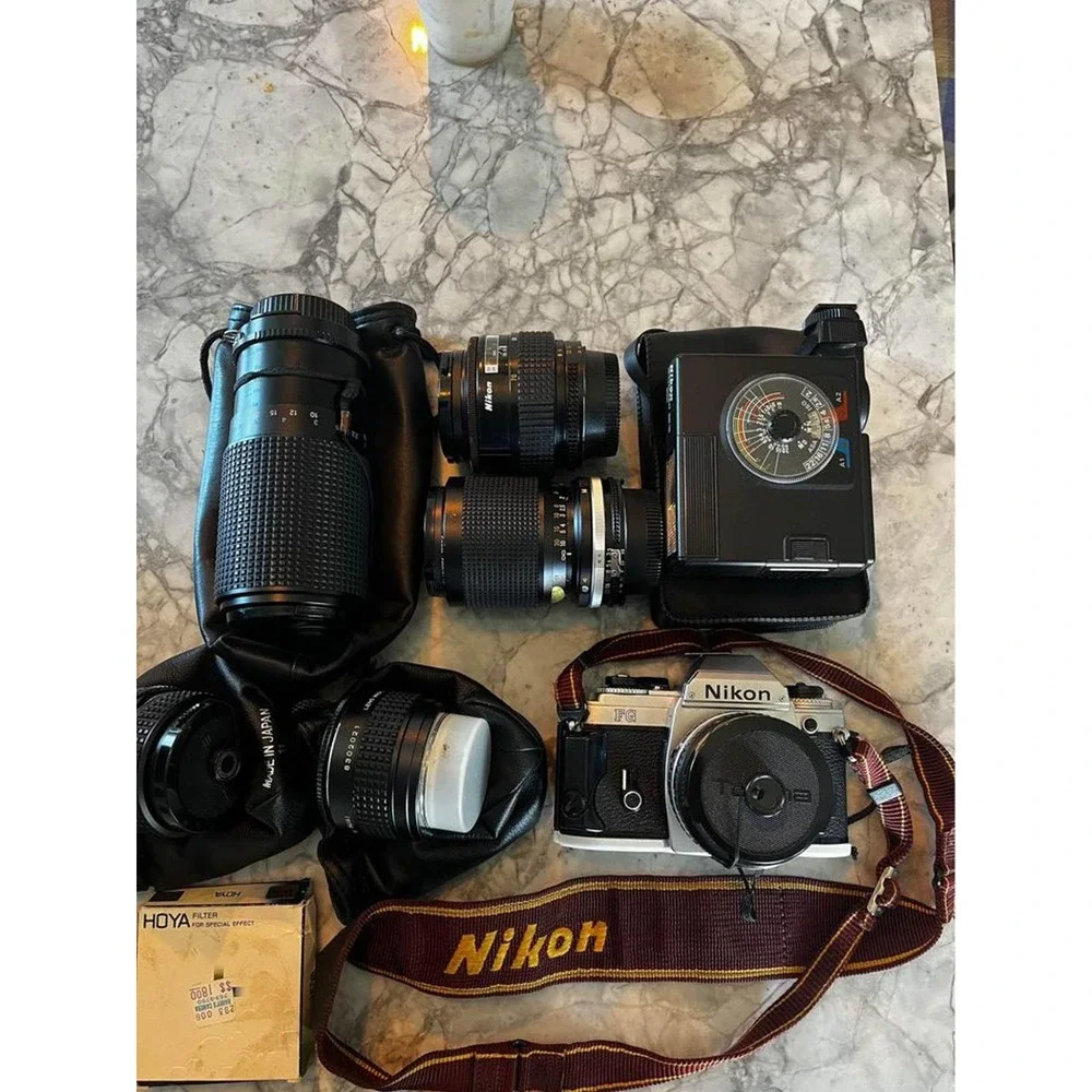 Nikon FG Vintage Camera Set With Lens Accessories